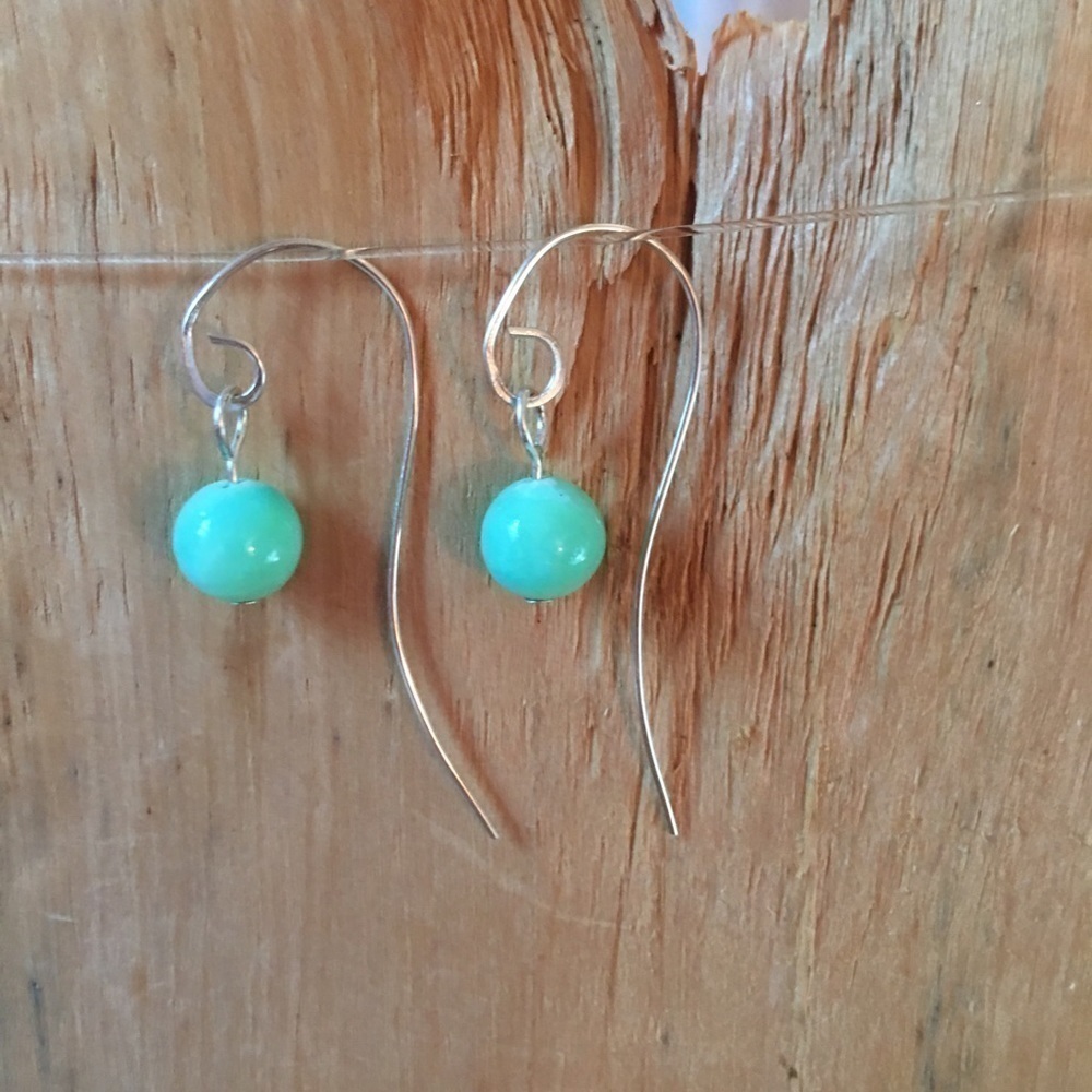 Sterling silver and quartzite dangle earrings